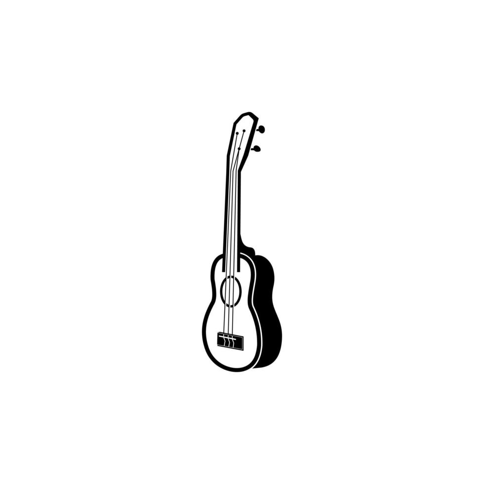 einfach minimalistisch Typografie Ukulele Musik- Logo Design. Vektor Grafik. Ukulele Logo Design.