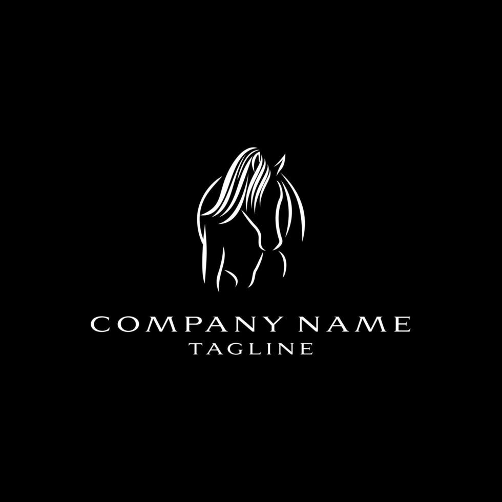 svart hingst logotyp design. grymt bra en svart hingst silhoutte. en svart hingst logotyp. vektor