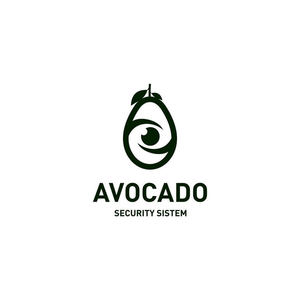 Avocado Obst Logo Vorlage. Kamera Sicherheit Design Vorlage Logo. Sicherheit Vektor Logo Design. Avocado Obst Logo Vorlage.