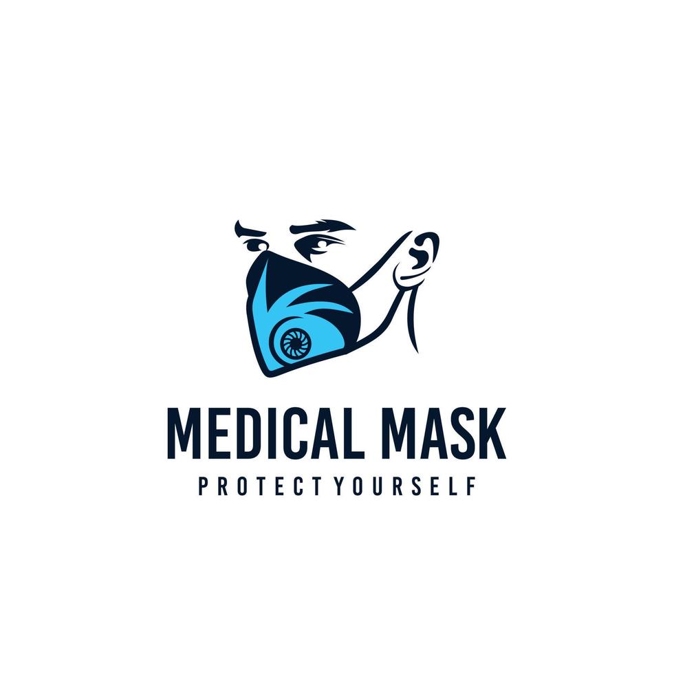 Maske ein medizinisch Logo Design. genial modern Maske Logo. ein Maske medizinisch Logotyp. vektor