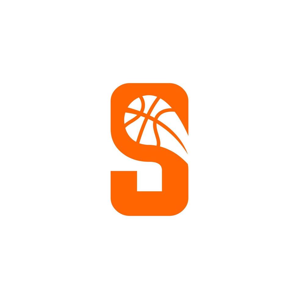 Brief s mit Korb Ball Logo Design. einfach Brief s mit Basketball Logo. vektor