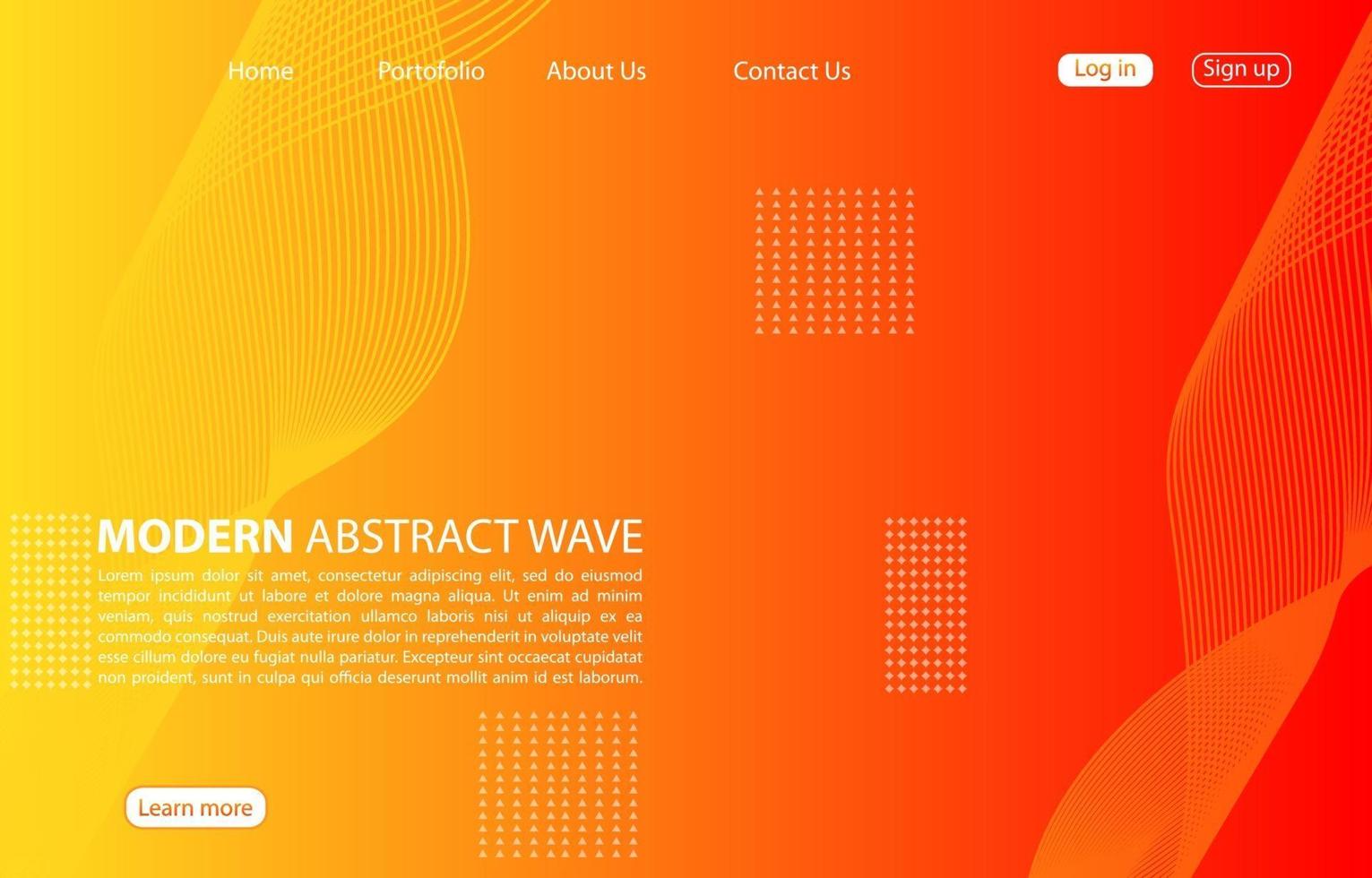 moderne abstrakte Welle background.landing page abstrakte Welle Design. orange Hintergrund. vektor