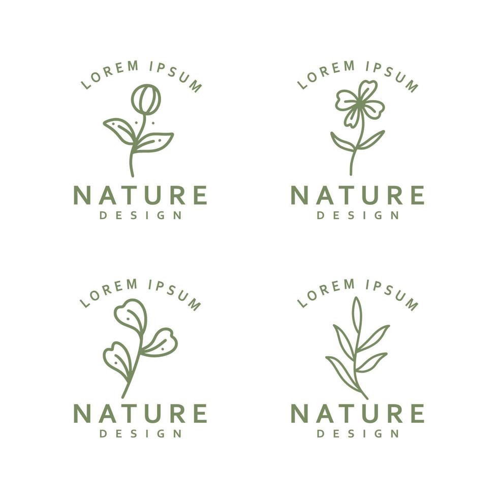blomma logotyp design vektor ikon illustration