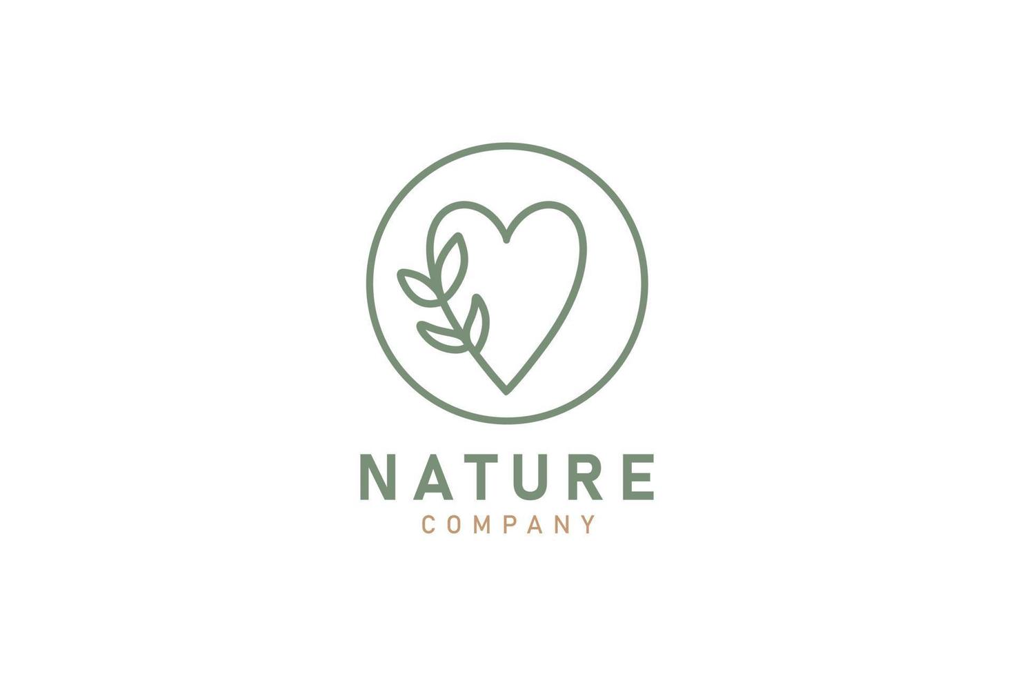 Liebe Natur Blatt Dekoration Logo Design Symbol Vektor