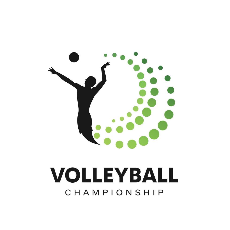 volleyboll logotyp mall design vektor ikon illustration