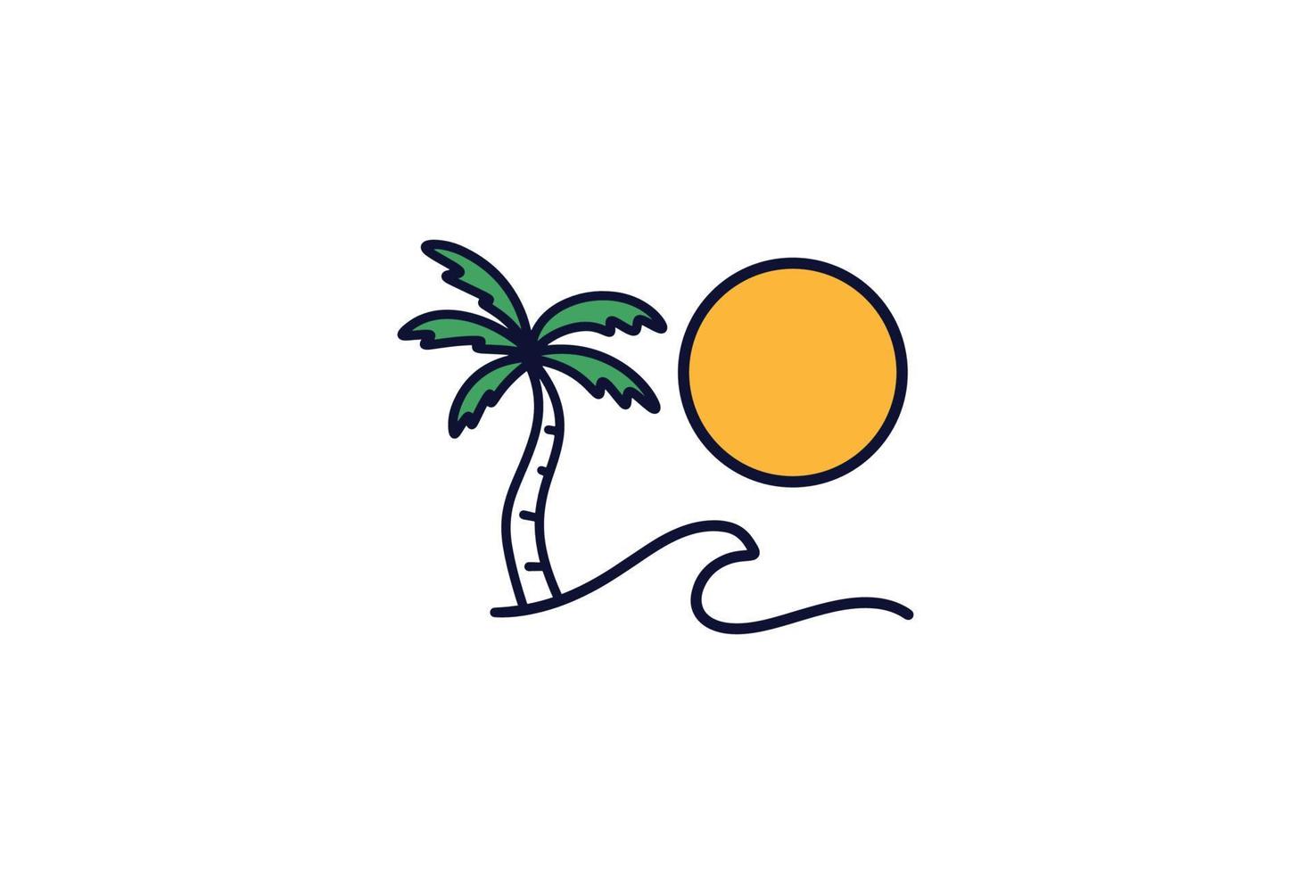 Sommer- und Urlaub Logo Design Symbol Vektor