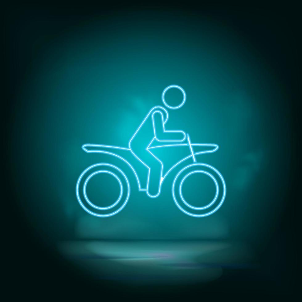 motorcyklist blå neon vektor ikon. enkel element illustration från Karta och navigering begrepp. motorcyklist blå neon vektor ikon. verklig egendom begrepp vektor illustration. på blå bakgrund