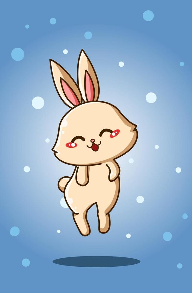 söt och rolig liten kanin djur tecknad illustration vektor