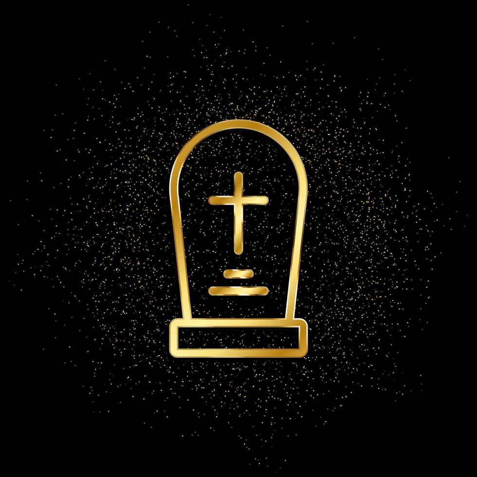 Grab Gold Symbol. Vektor Illustration von golden Partikel Hintergrund.. spirituell Konzept Vektor Illustration .