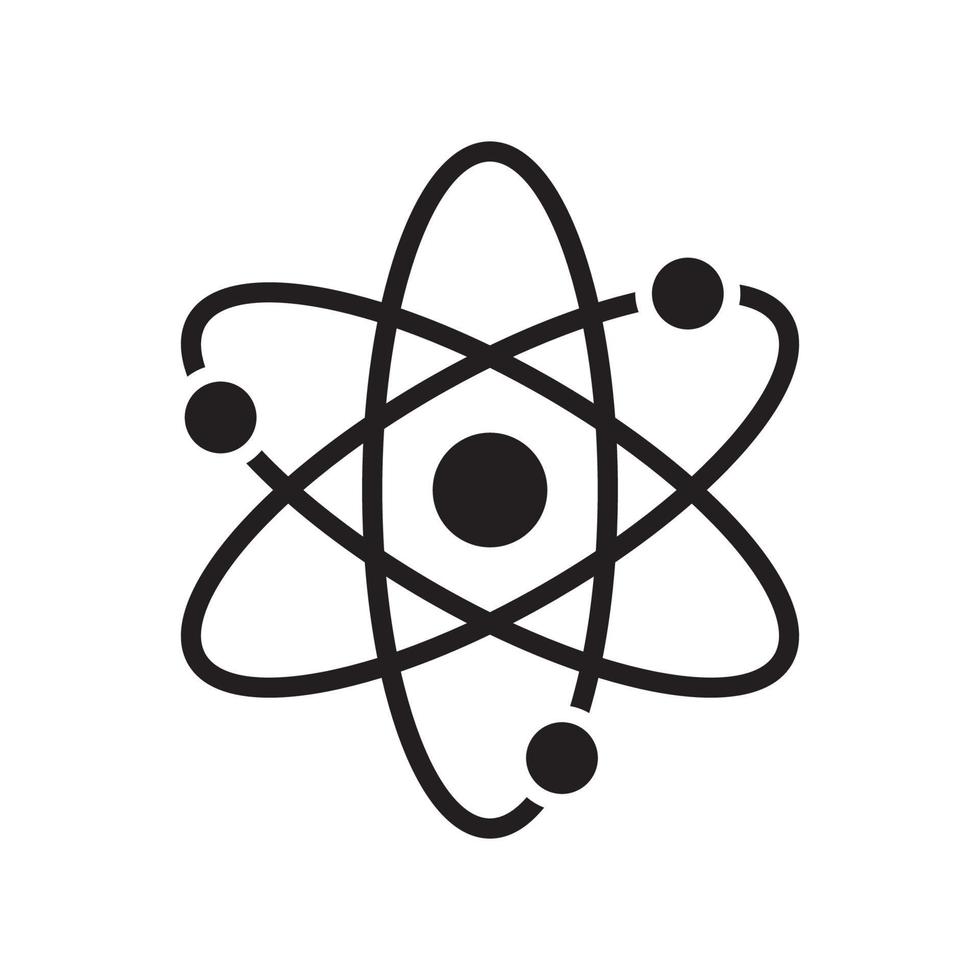 atom eller proton kärna, vetenskap teknologi, molekyl tecken symbol isolerat vektor illustration.