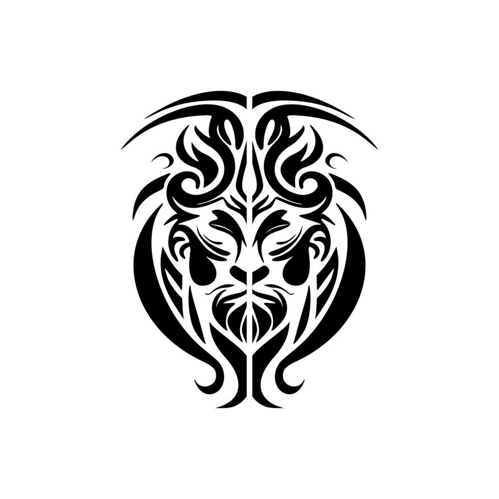 vektor logotyp lejon med svart och vit färger.