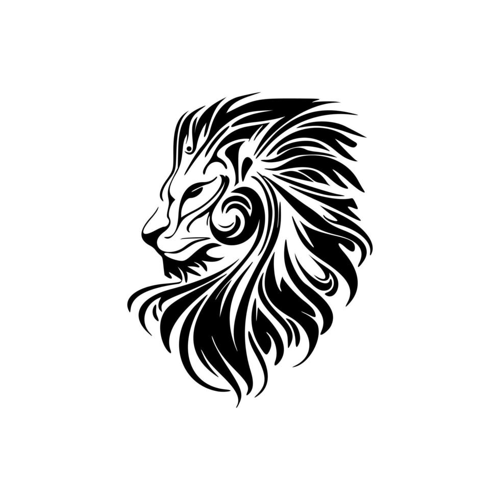 vektor logotyp av en svart och vit lejon.
