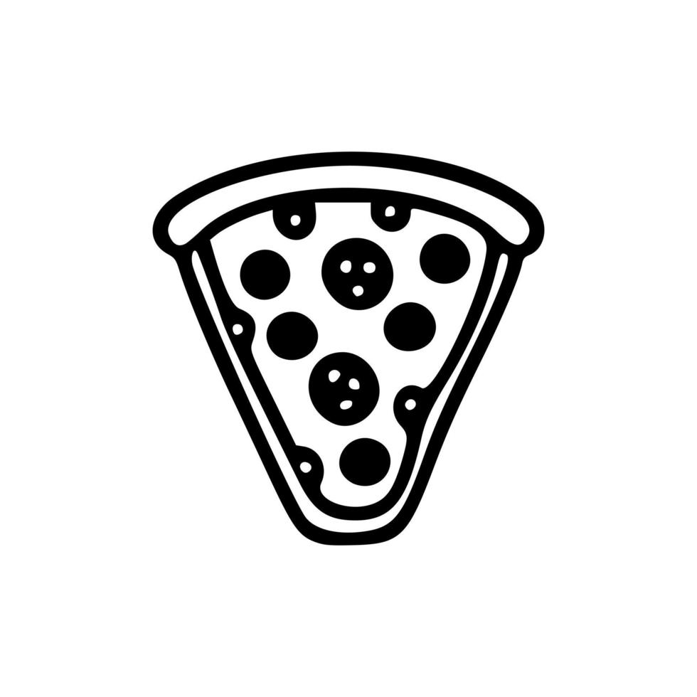 pizza logotyp i vektor i svart och vit.