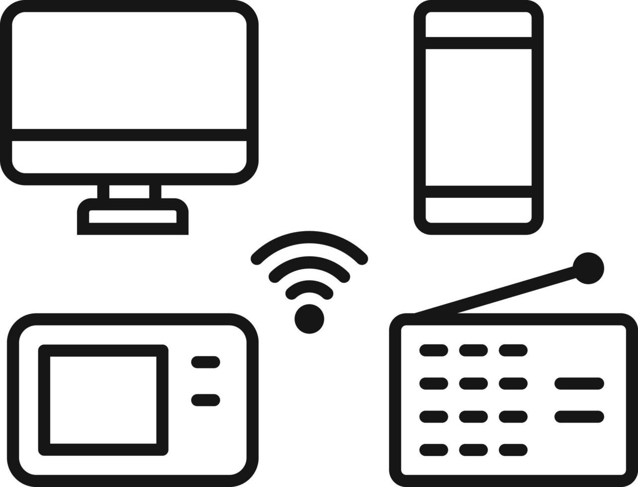 übertragen, Computer, Medien , Symbol. Marketing Vektor Symbol. dünn Linie Symbol zum Webseite Design und Infografik auf Weiß Hintergrund