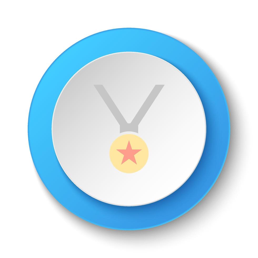 runda knapp för webb ikon, pris, medalj, tilldela. knapp baner runda, bricka gränssnitt för Ansökan illustration på vit bakgrund vektor