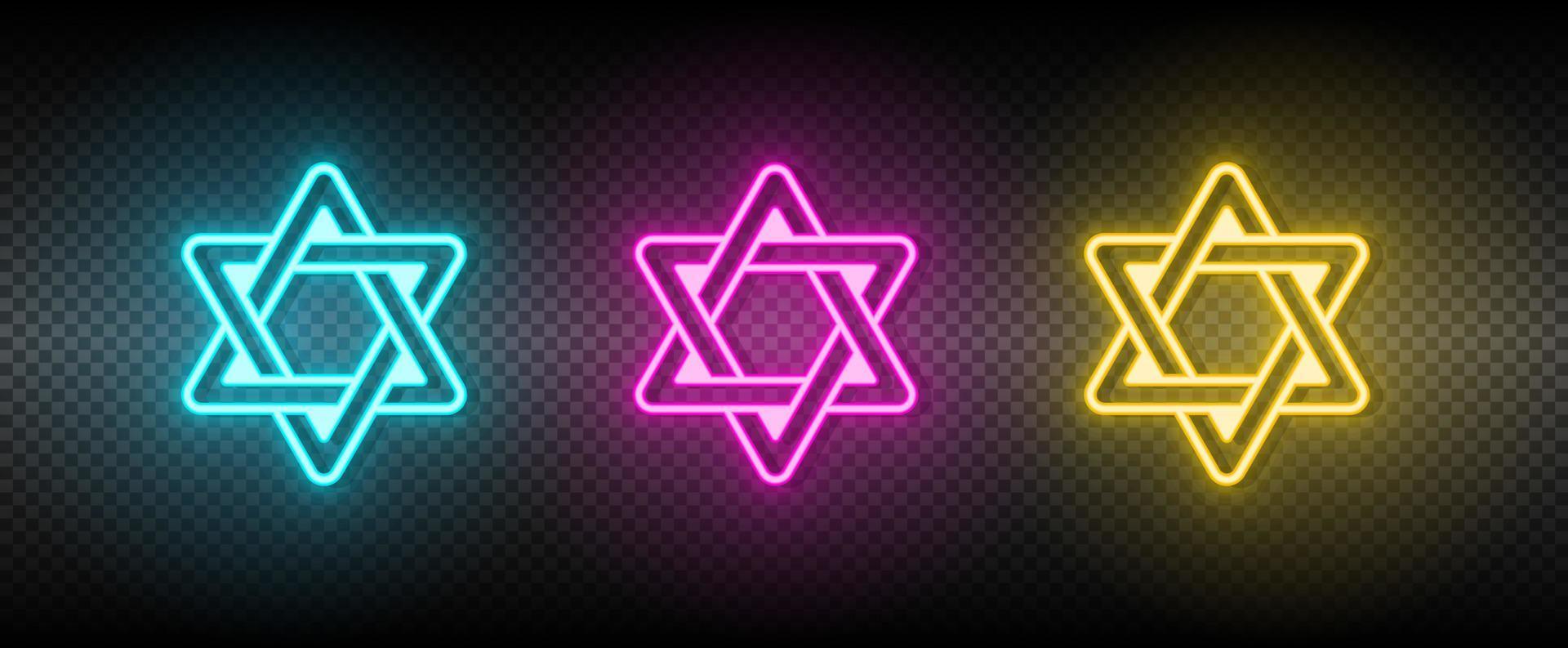 Judentum Symbol Neon- Vektor Symbol