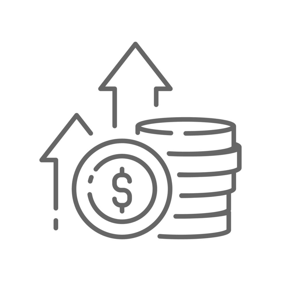 inflation, pengar tillväxt, dollar pris öka begrepp illustration linje ikon design redigerbar vektor eps10