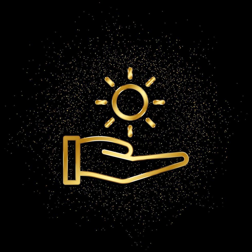 andlig guld ikon. vektor illustration av gyllene partikel bakgrund.. andlig begrepp vektor illustration .