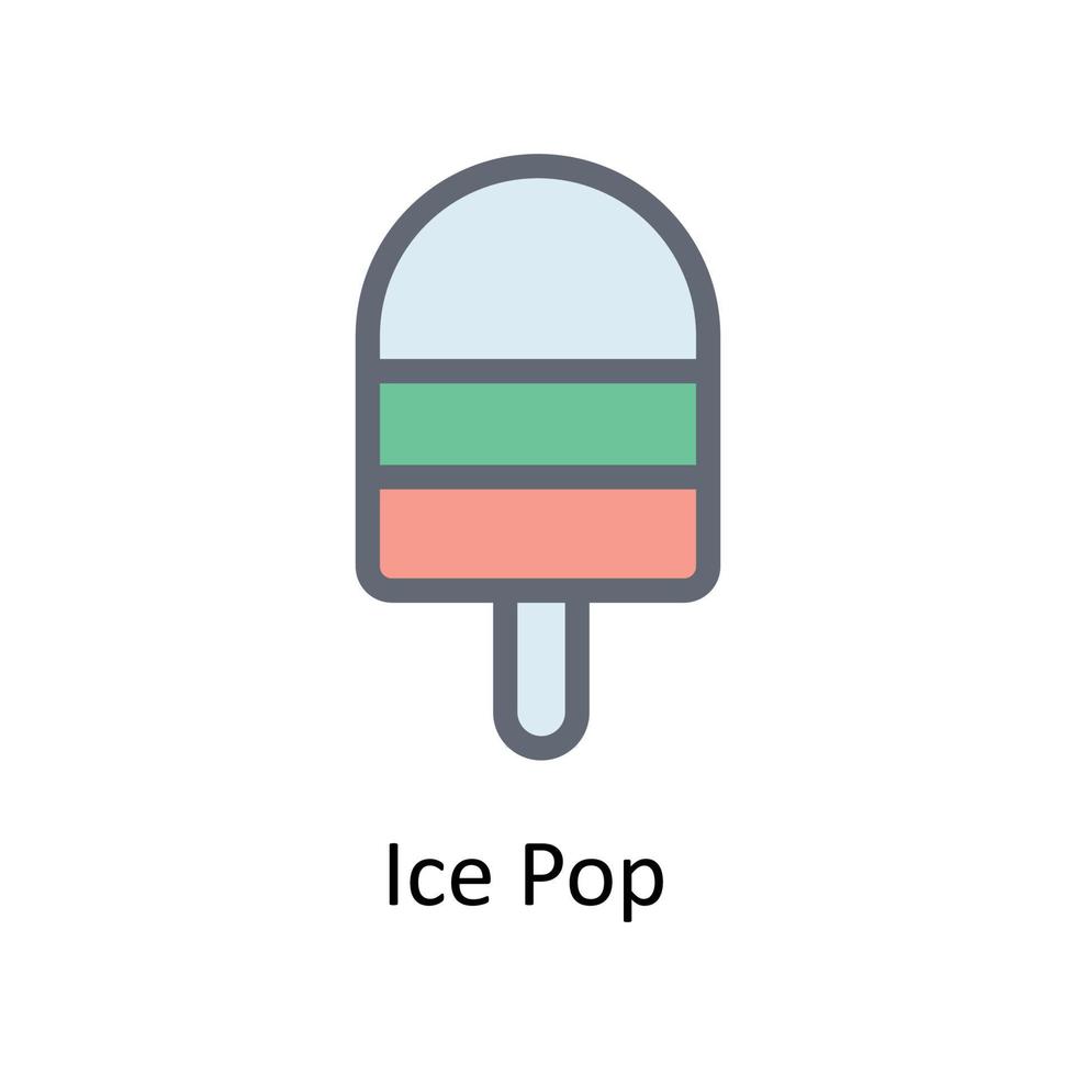 Eis Pop Vektor füllen Gliederung Symbole. einfach Lager Illustration Lager