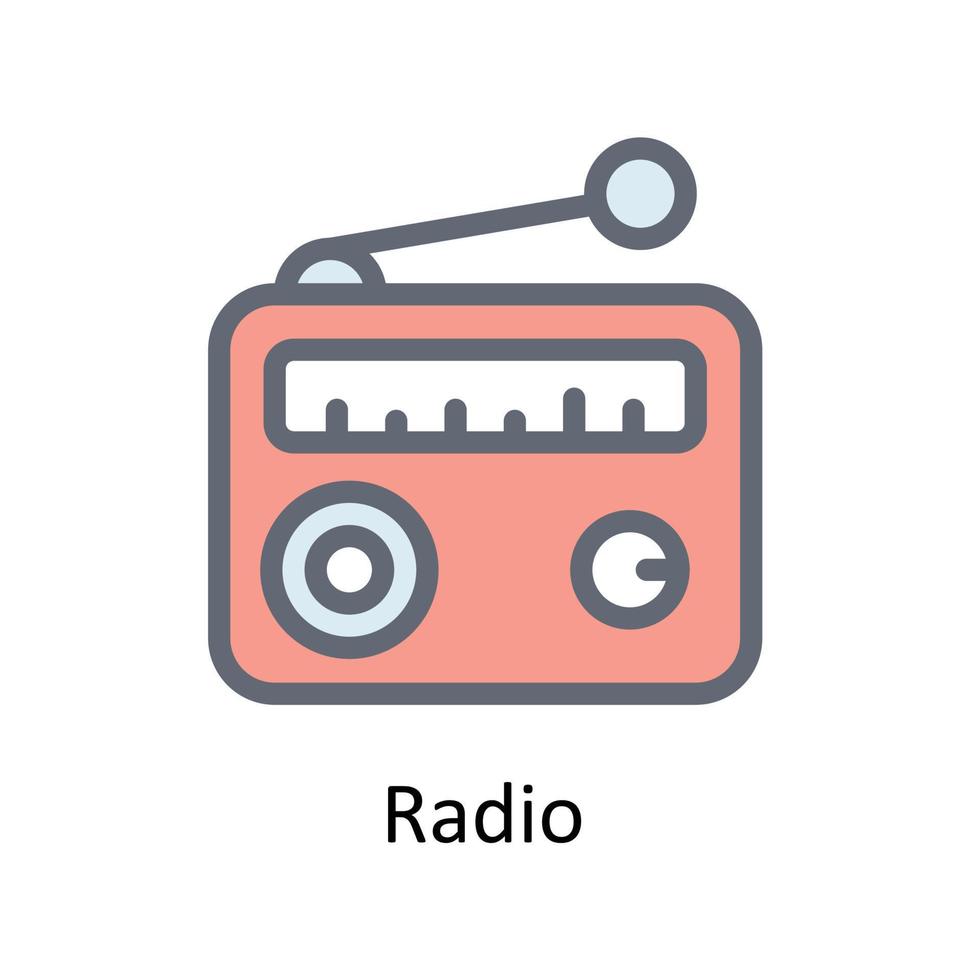 Radio Vektor füllen Gliederung Symbole. einfach Lager Illustration Lager