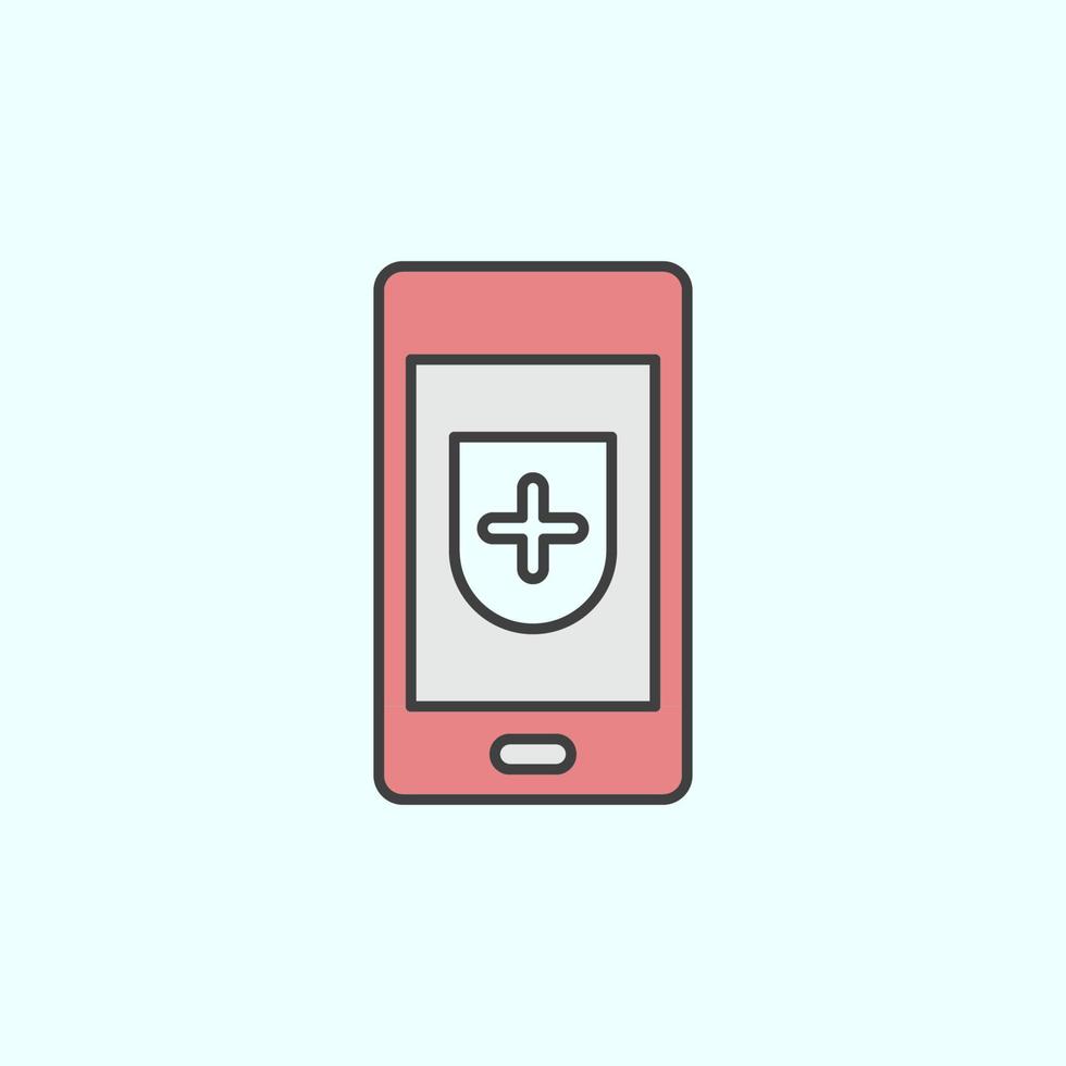 Telefon, Sicherheit Farbe Vektor Symbol, Vektor Illustration auf Weiß Hintergrund