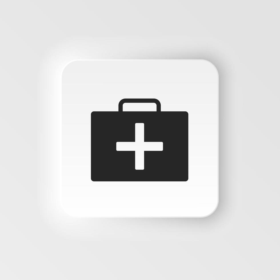 medicinsk väska neumorf ikon vektor illustration på de vit bakgrund. medicinsk väska neumorf ikon på vit bakgrund