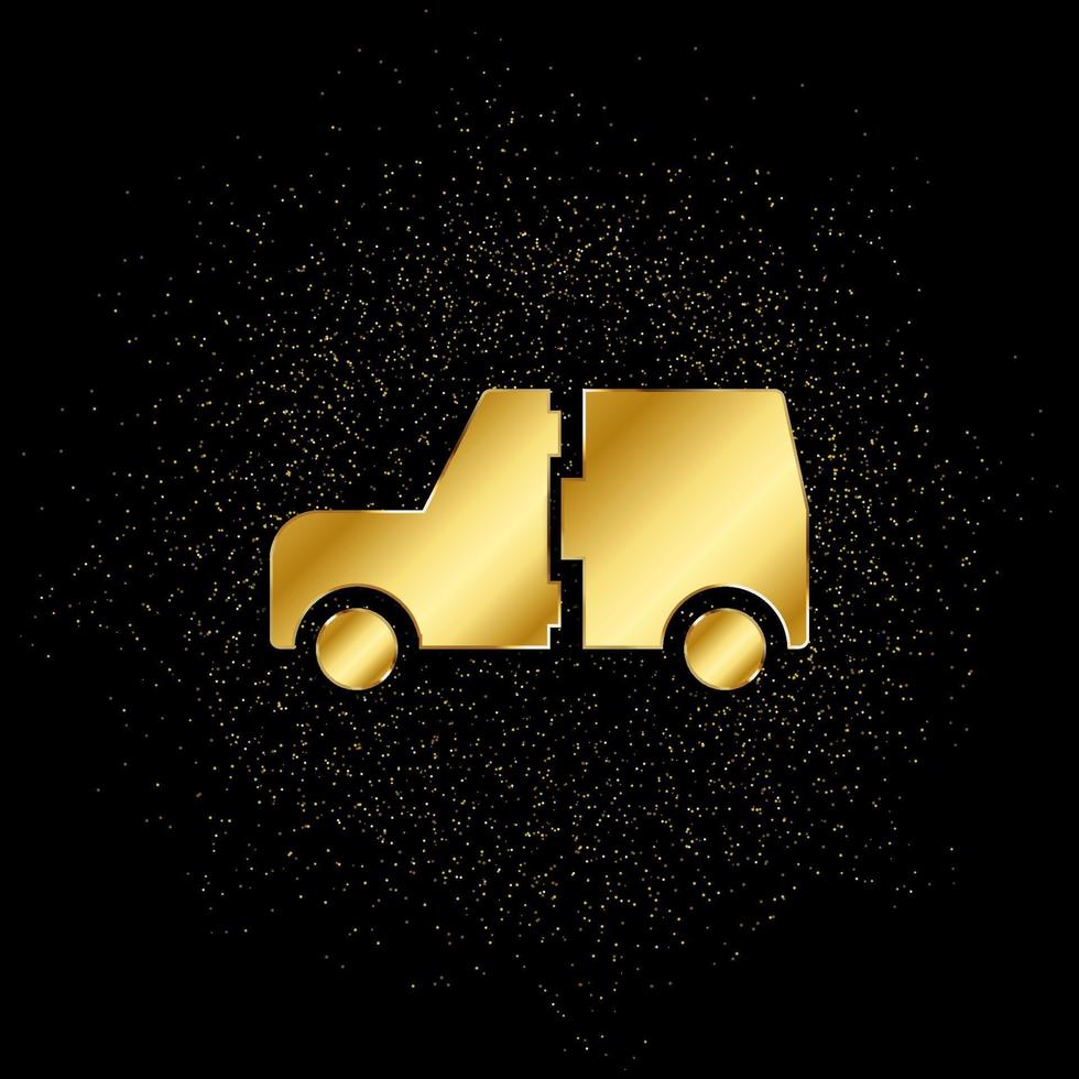 Auto, Lücke, Versicherung, Fahrzeug Gold, Symbol. Vektor Illustration von golden Partikel Hintergrund . Vektor Gold Hintergrund