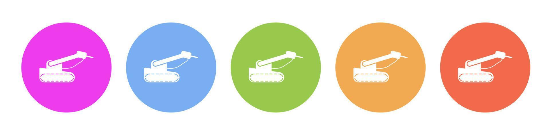 multi farbig Symbol Roboter Technologie Industrie Fabrik. Taste Banner runden Abzeichen Schnittstelle zum Anwendung Illustration auf Weiß Hintergrund vektor