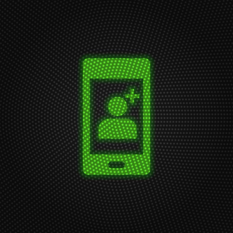 Telefon, hinzufügen Kontakt, Neu Kontakt Vektor Symbol. Neu Handy, Mobiltelefon Technologie der Verkehr Licht Stil Vektor Illustration auf Weiß Hintergrund