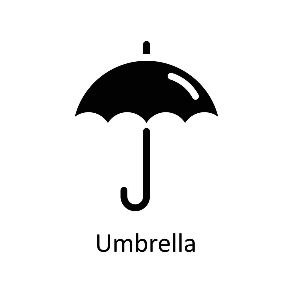 Regenschirm Vektor solide Symbole. einfach Lager Illustration Lager