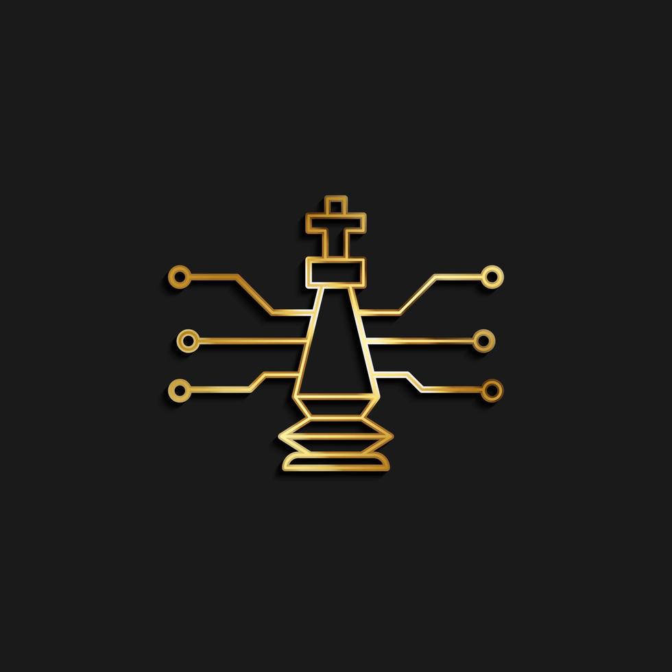 Marke, Digital, Marketing Gold Symbol. Vektor Illustration von golden Symbol auf dunkel Hintergrund