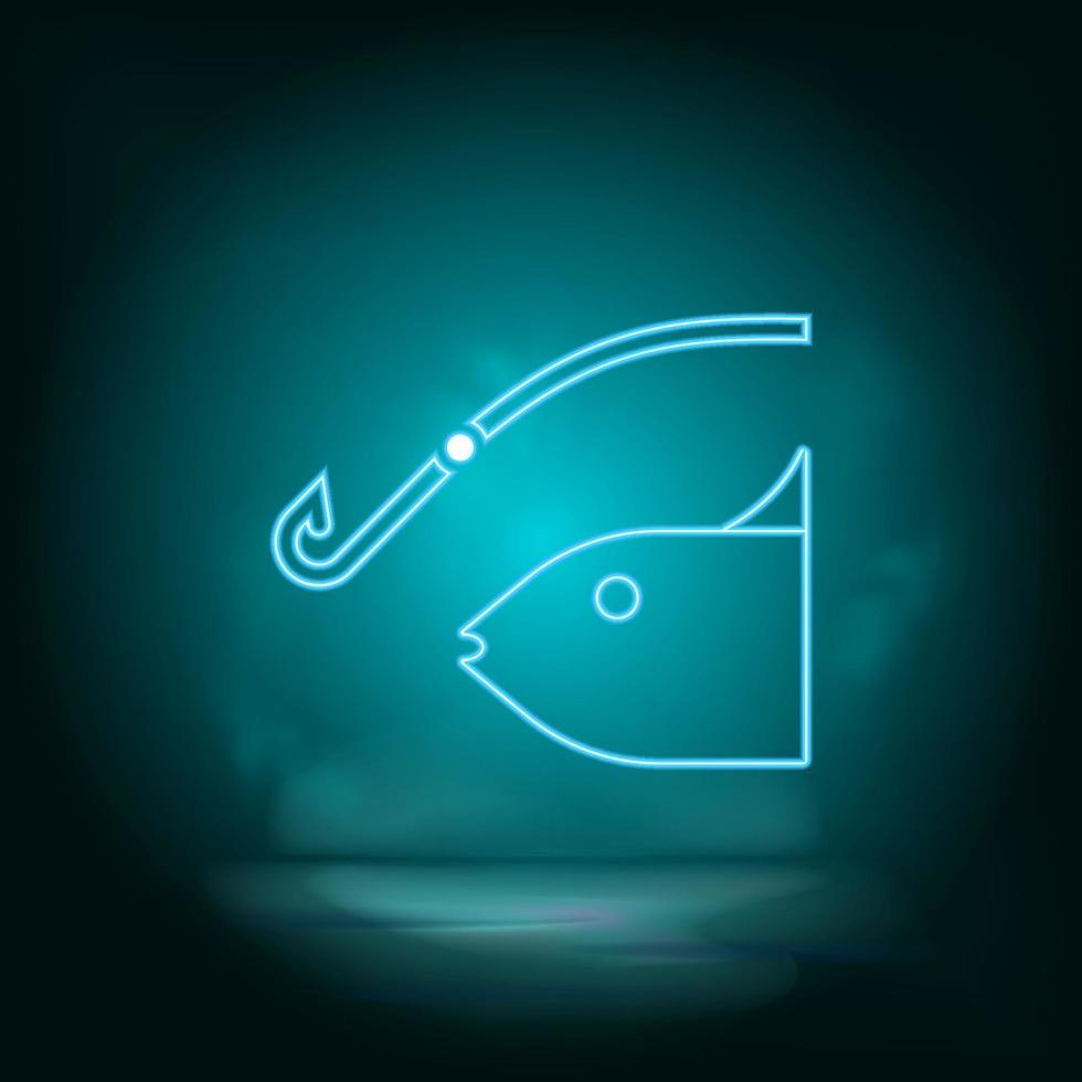 fiske blå neon vektor ikon. enkel element illustration från Karta och navigering begrepp. fiske blå neon vektor ikon. verklig egendom begrepp vektor illustration. på vit bakgrund