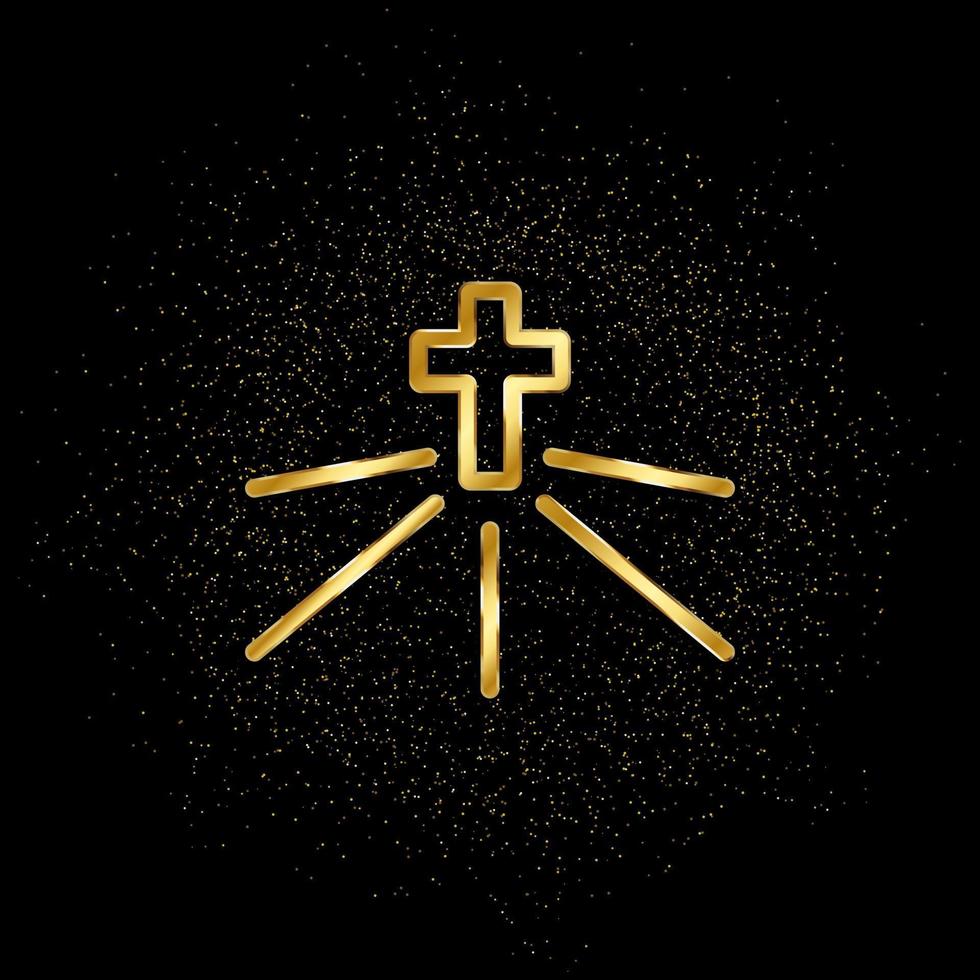 spirituell Gold Symbol. Vektor Illustration von golden Partikel Hintergrund.. spirituell Konzept Vektor Illustration .