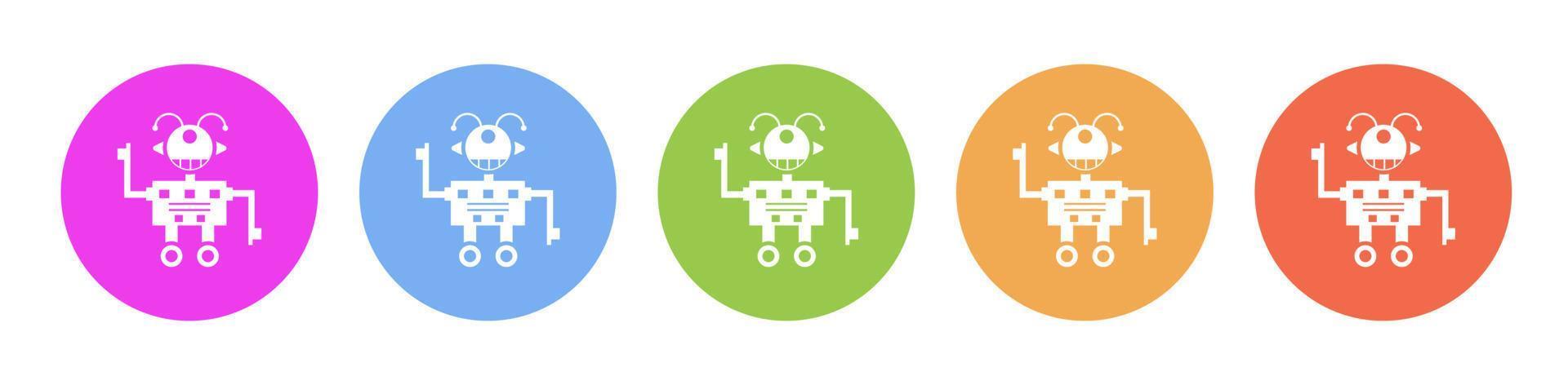 multi farbig Symbol Roboter Technologie. Taste Banner runden Abzeichen Schnittstelle zum Anwendung Illustration auf Weiß Hintergrund vektor