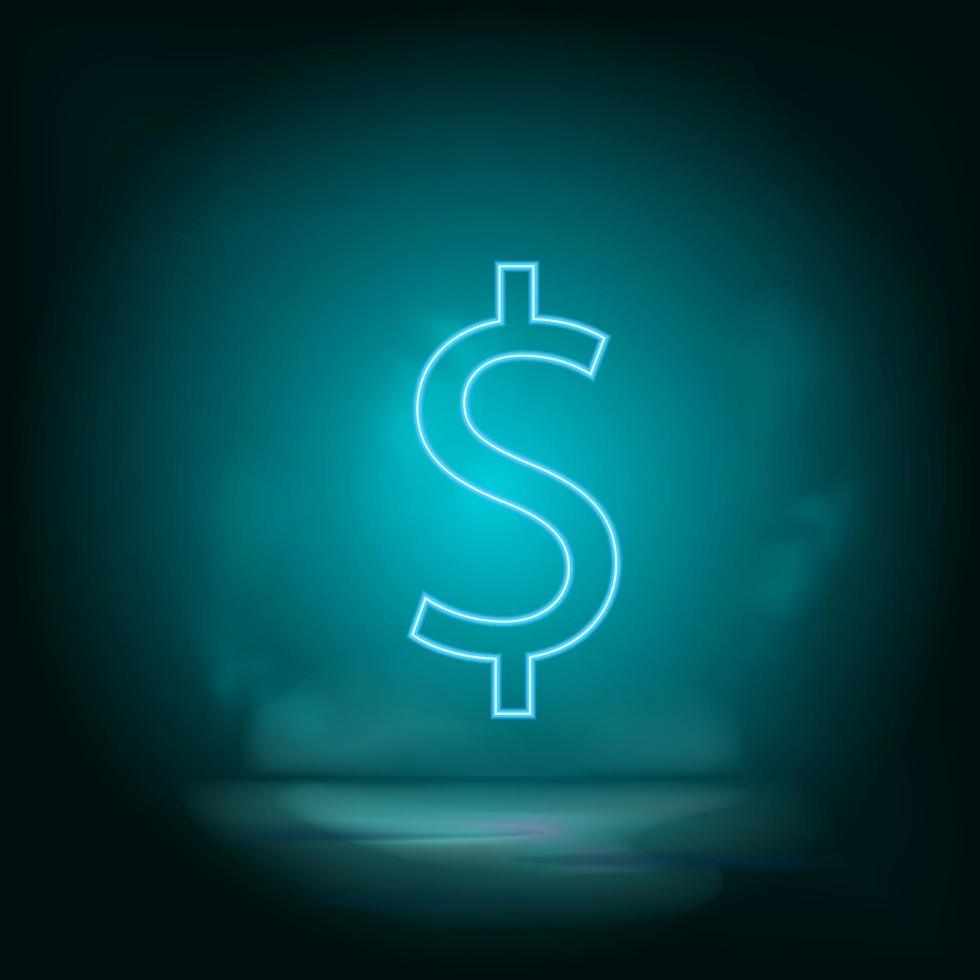 Dollar Blau Neon- Vektor Symbol. einfach Element Illustration von Karte und Navigation Konzept. Dollar Blau Neon- Vektor Symbol. echt Nachlass Konzept Vektor Illustration. auf Weiß Hintergrund