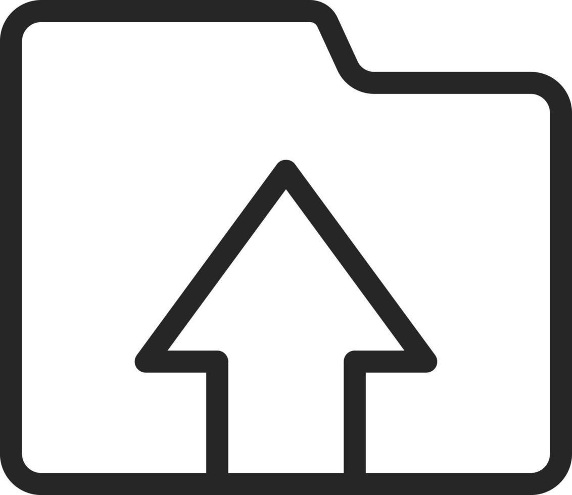 Ordner, Lagerung, hochladen Vektor Symbol. Multimedia minimalistisch Gliederung Vektor Symbol. auf Weiß Hintergrund