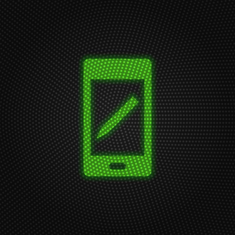 Telefon, bearbeiten, Bleistift Neu Technologie Vektor Symbol. Neu Handy, Mobiltelefon Technologie der Verkehr Licht Stil Vektor Illustration auf Weiß Hintergrund