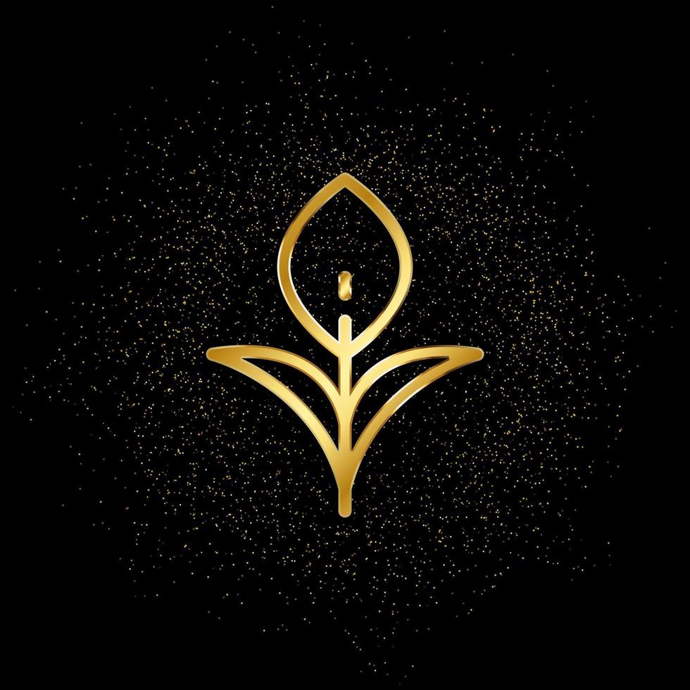 Wachstum Gold Symbol. Vektor Illustration von golden Partikel Hintergrund.. spirituell Konzept Vektor Illustration .