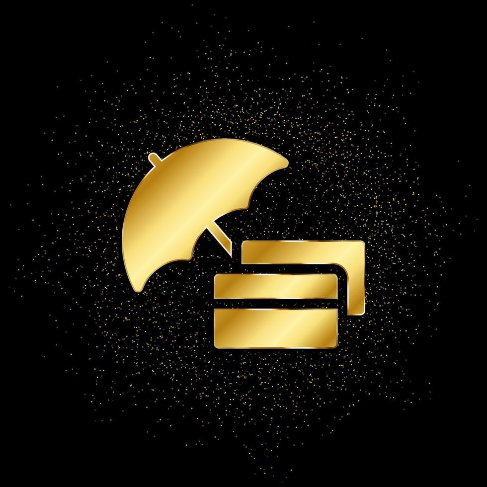 Bank, kreditera, kort guld, ikon. vektor illustration av gyllene partikel bakgrund . vektor guld bakgrund