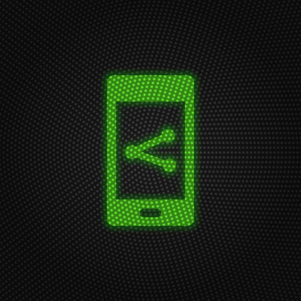 Telefon, Teilen Neu Technologie Vektor Symbol. Neu Handy, Mobiltelefon Technologie der Verkehr Licht Stil Vektor Illustration auf Weiß Hintergrund