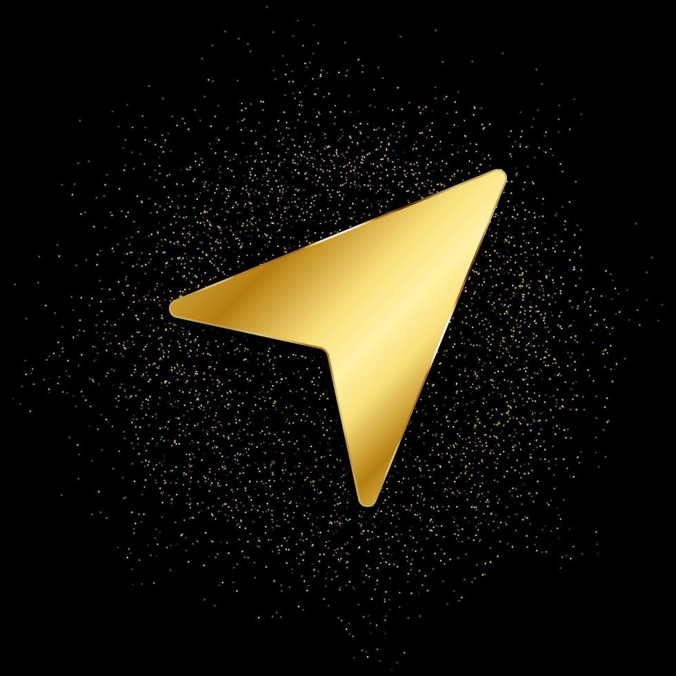 markören guld, ikon. vektor illustration av gyllene partikel på guld vektor bakgrund