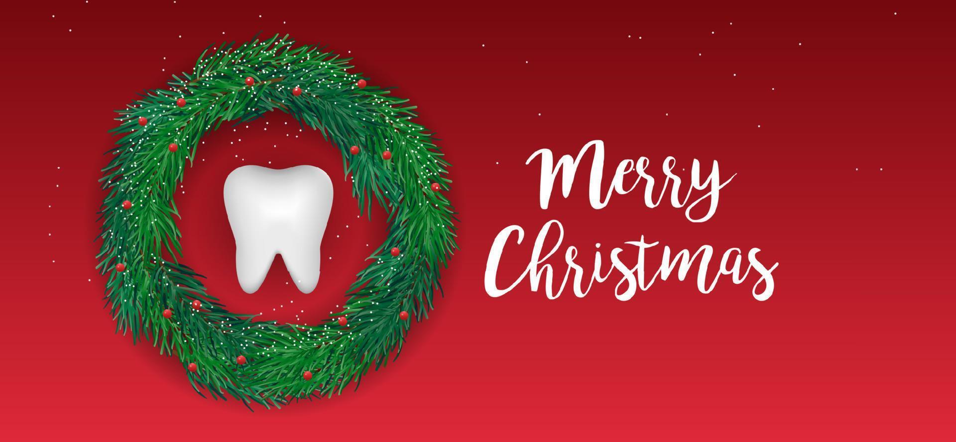 jul tand och Lycklig år fira med jul träd. dental vård begrepp. illustration vektor bakgrund. tand jul träd. vektor dental Lycklig ny år och jul kort.