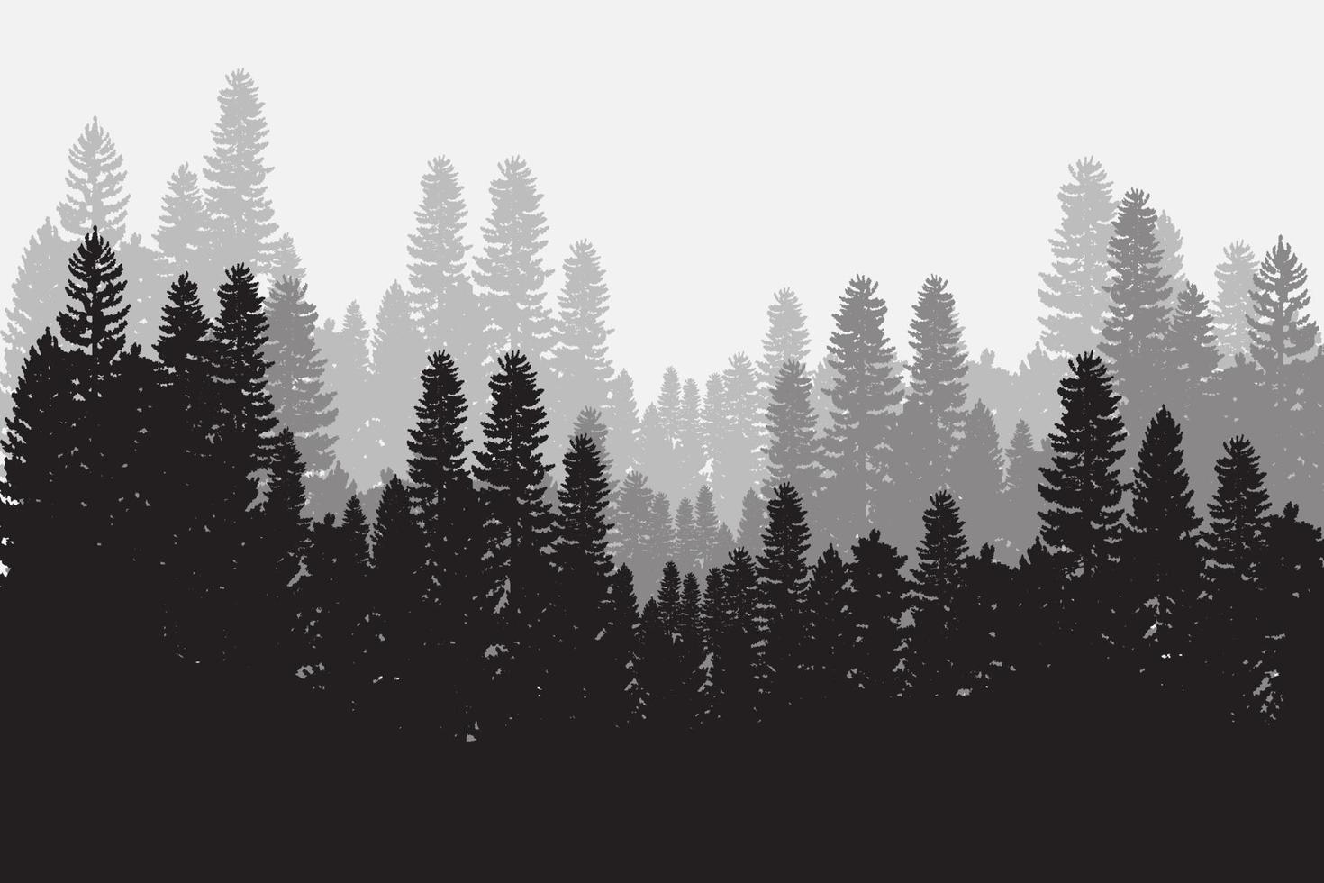 träd silhuett bakgrund med lång och små träd. skog silhuett illustration. vektor