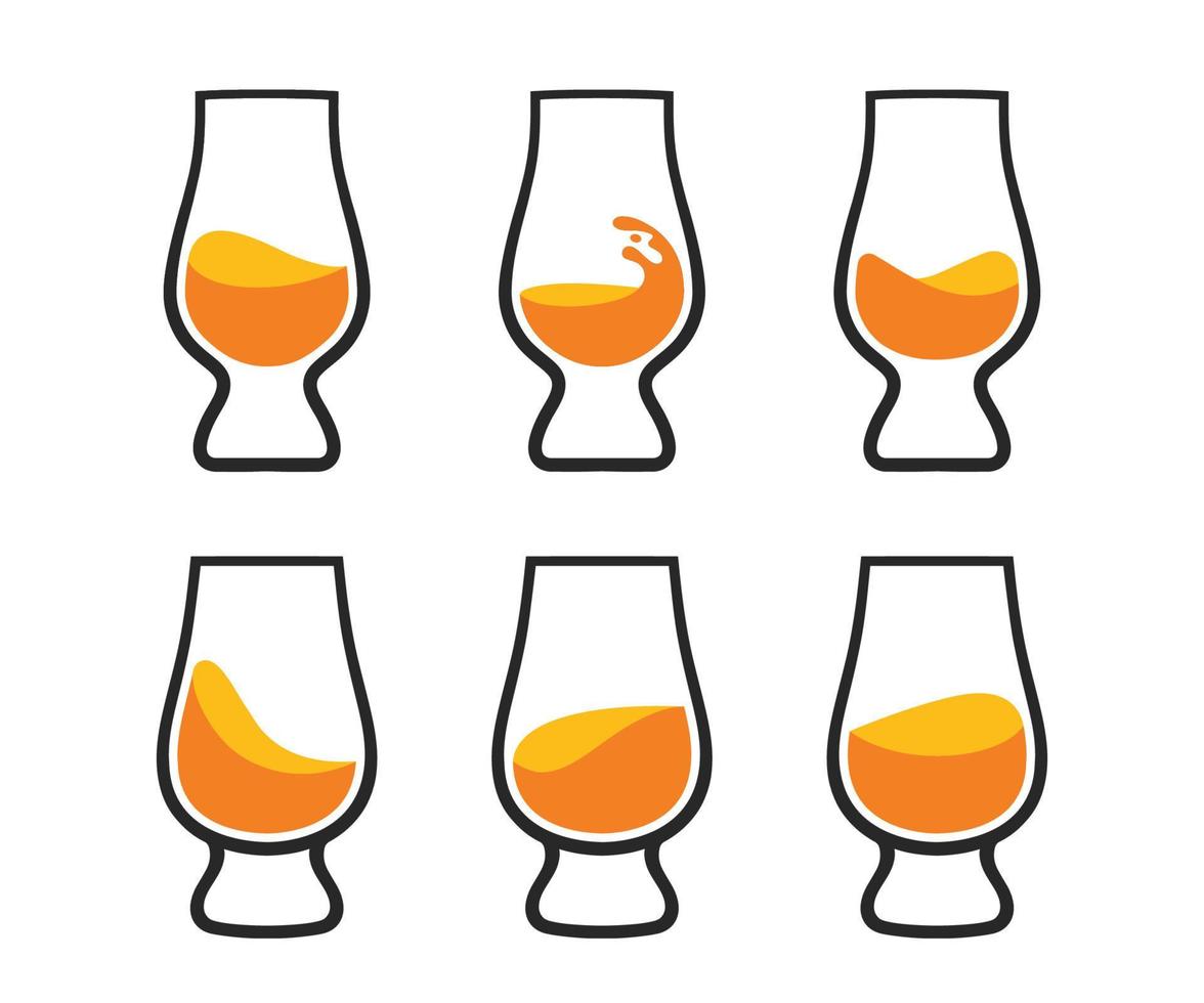 whisky glas logotyp vektor. whisky glas vektor ikon. glencairn whisky glas vektor ikon