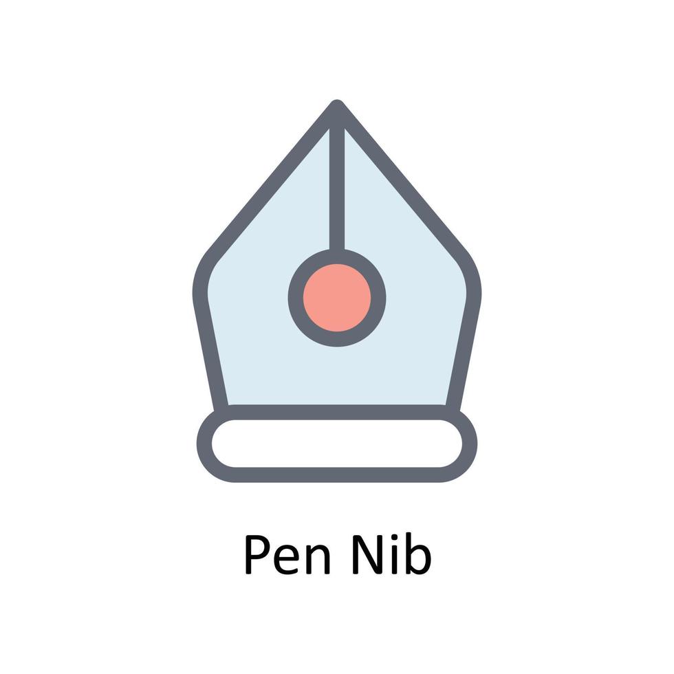 penna spets vektor fylla översikt ikoner. enkel stock illustration stock