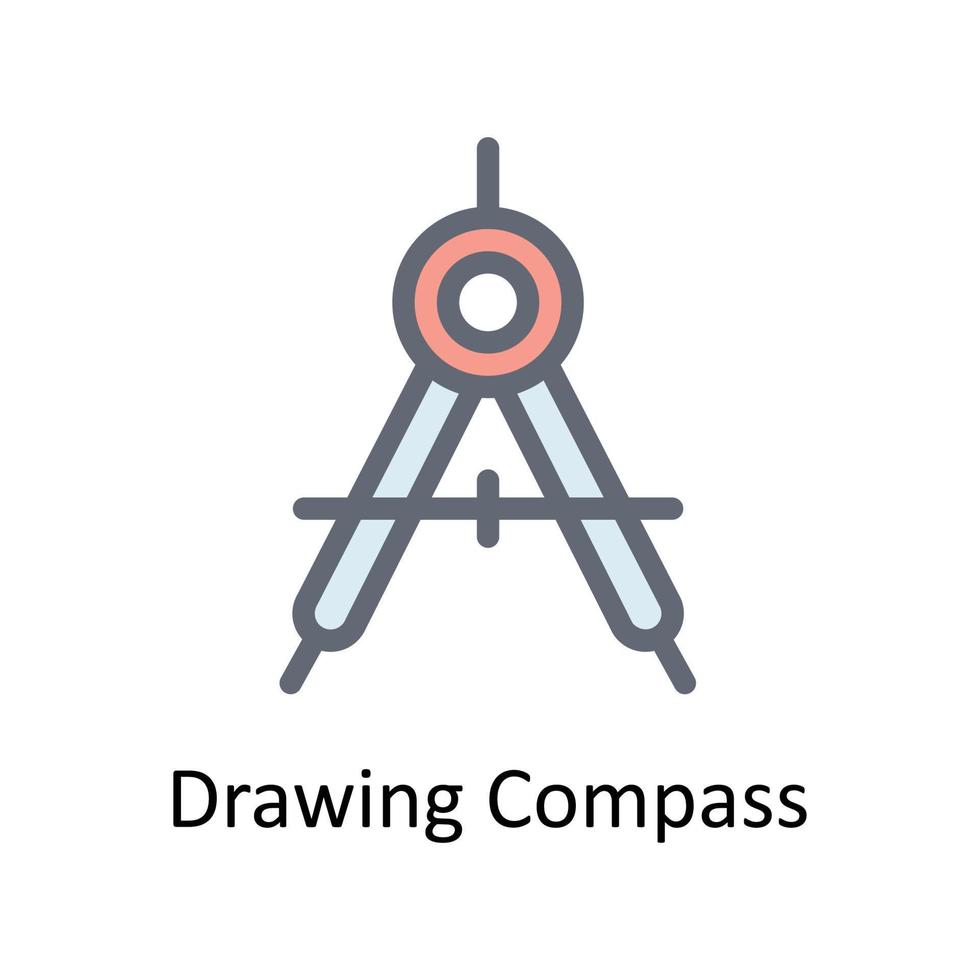 Zeichnung Kompass Vektor füllen Gliederung Symbole. einfach Lager Illustration Lager