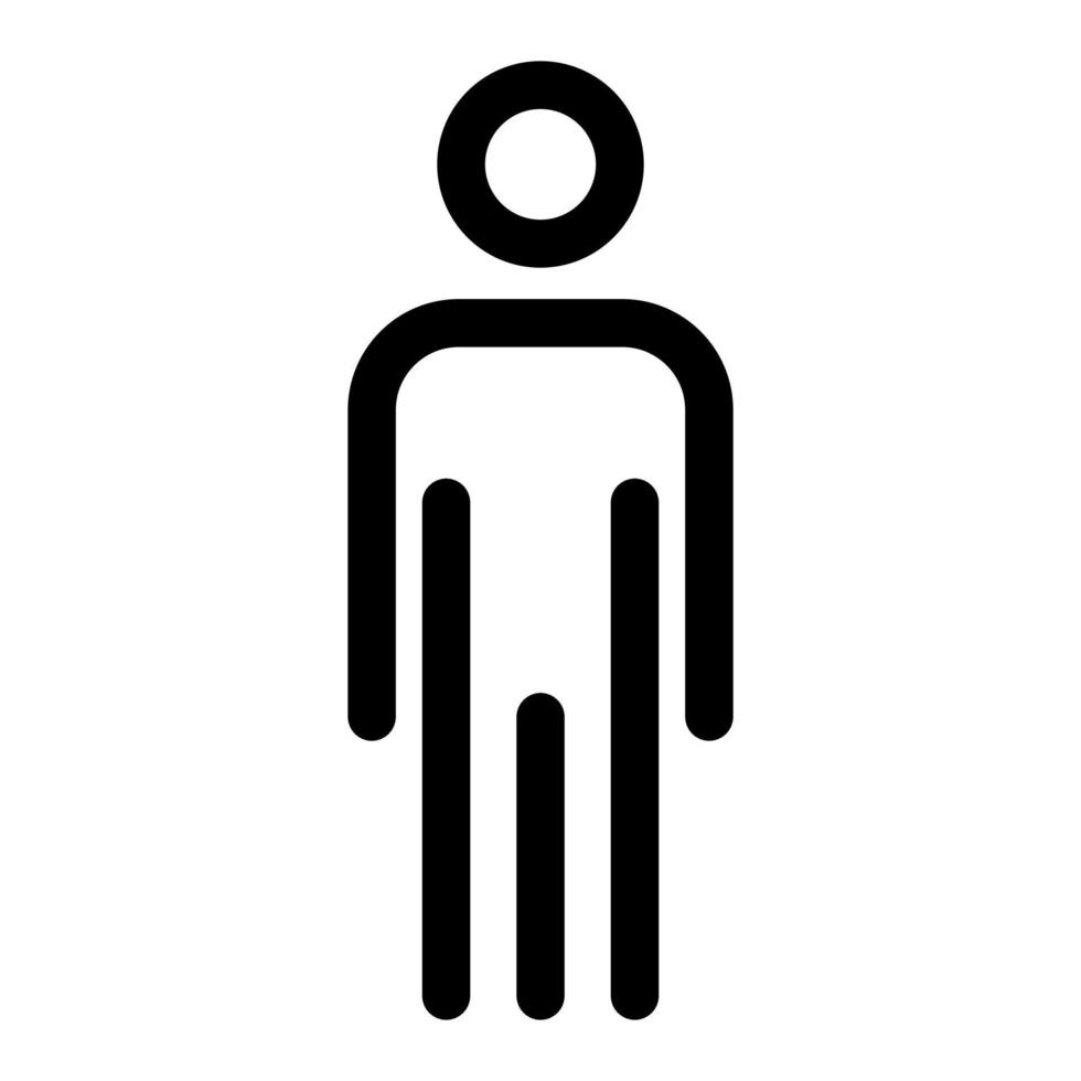 Vektor Mann Toilette Symbol. männlich unterzeichnen. nur Männer Toilette. Badezimmer zum Jungen. editierbar Schlaganfall.