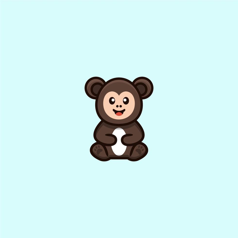 süß Affe Konzept Logo Design vektor