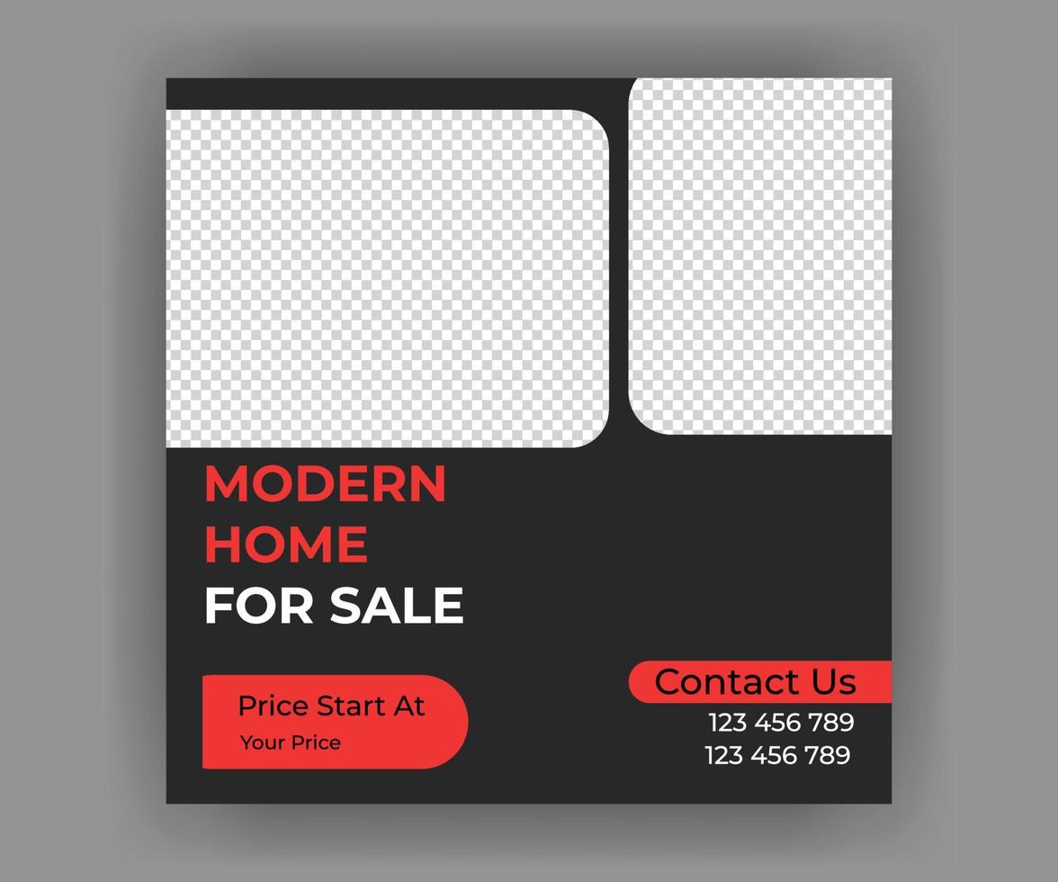 verklig egendom social media posta design layout vektor