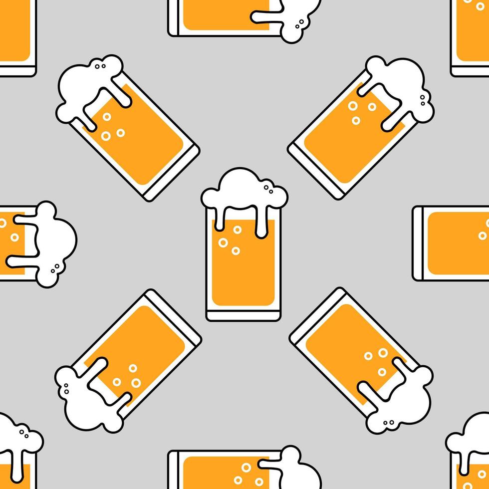 Bier Symbol Muster. Vektor Illustration. eben Karikatur Stil. farbig Linie Illustration.